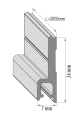 Profil mocujący szczotkę PROFIX DF700 L=2000 mm schemat.png