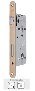 Zamek wpuszczany LOB Z95 90/50 w 2 wersjach